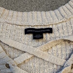 American Eagle Outfitters Beige V-Neck Sweater
